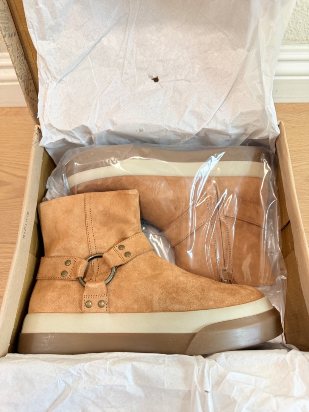 Free People Bodhi Harness Bootie 7.5 Tan Suede Sneaker Boot NEW - Picture 6 of 7